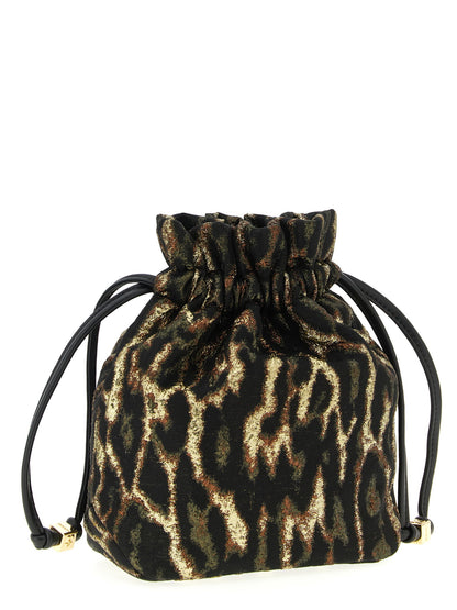 Ganni Metallic Bou Bucket Pouch Brown