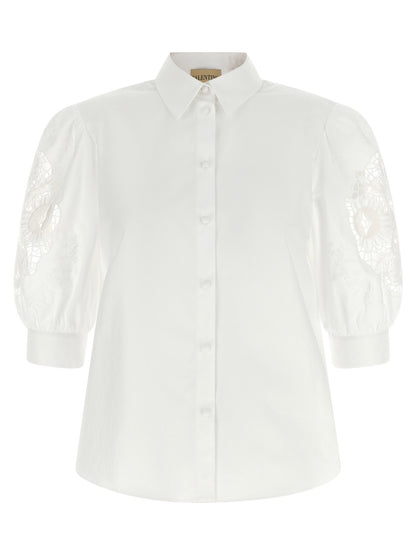 Valentino Garavani Macramé Insert Shirt White