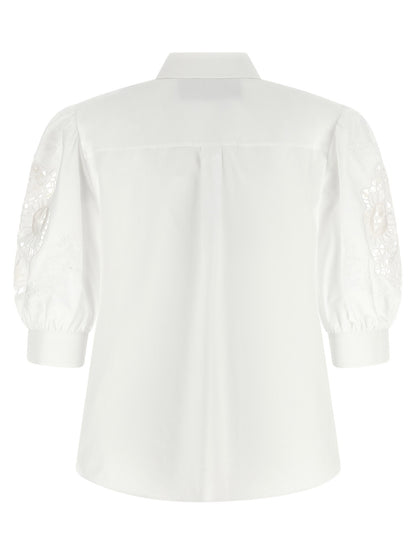 Valentino Garavani Macramé Insert Shirt White