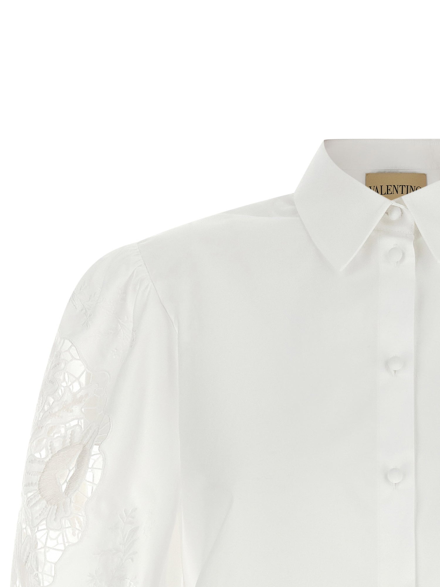 Valentino Garavani Macramé Insert Shirt White