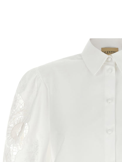 Valentino Garavani Macramé Insert Shirt White