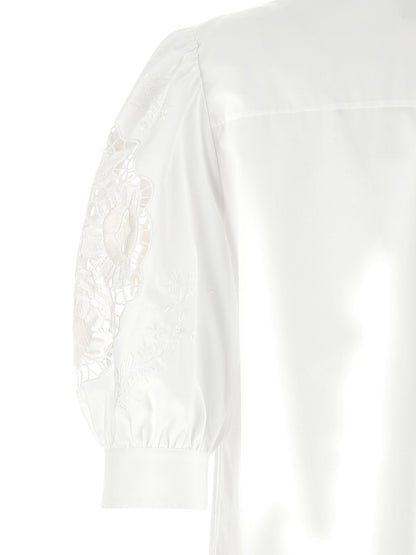 Valentino Garavani Macramé Insert Shirt White