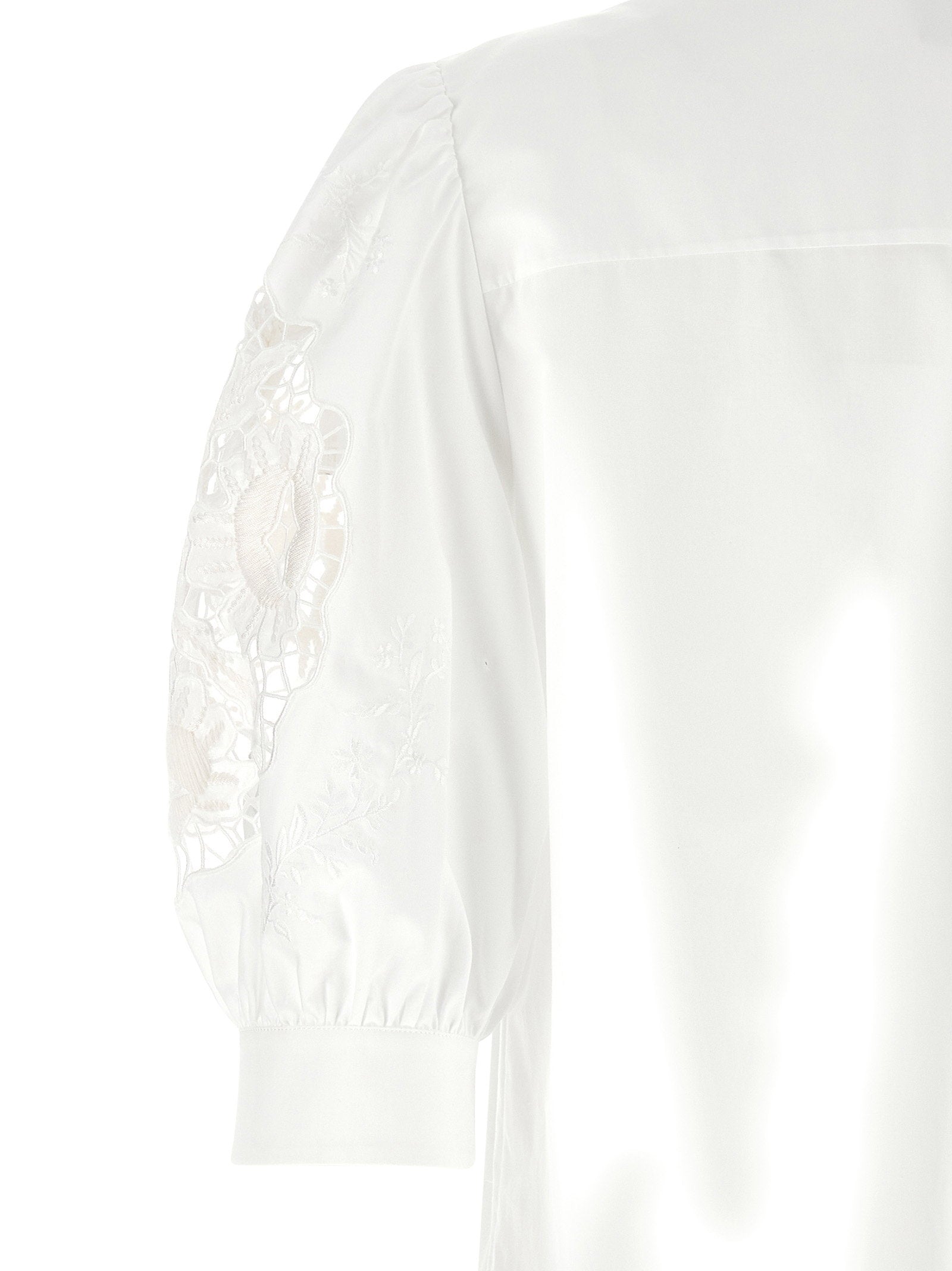 Valentino Garavani Macramé Insert Shirt White