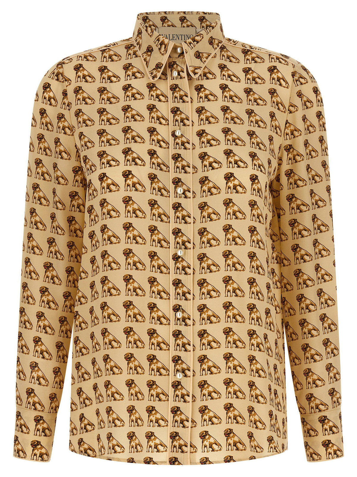 Valentino Garavani Petit Charles Print Shirt Beige