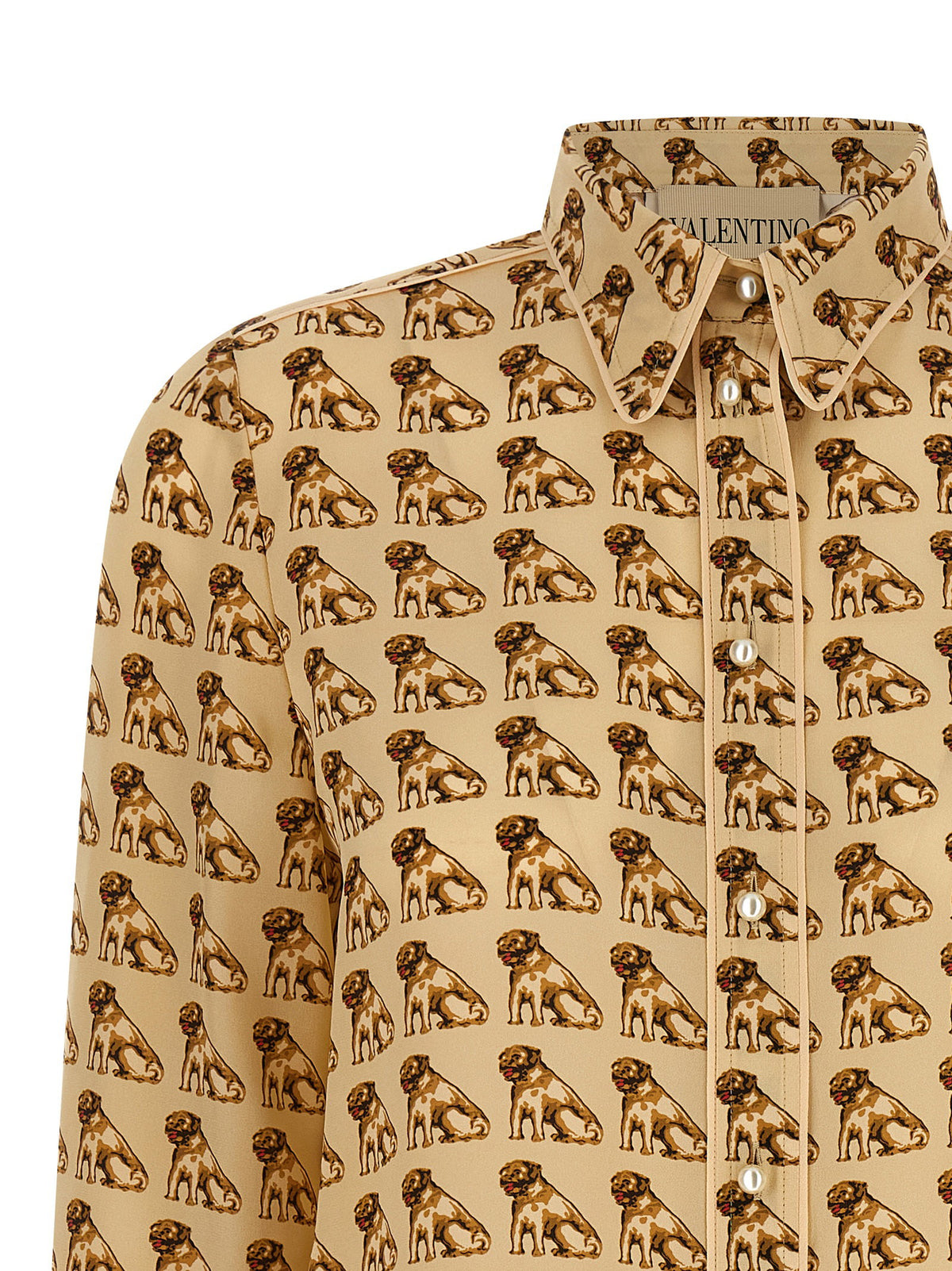 Valentino Garavani Petit Charles Print Shirt Beige