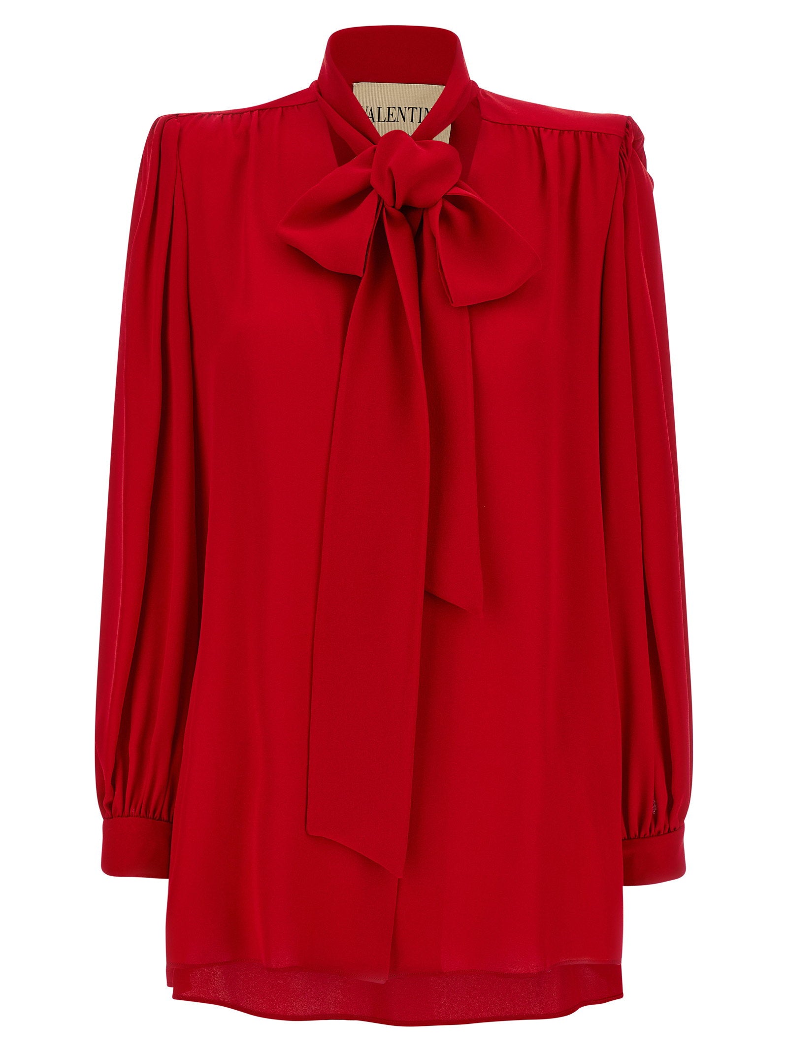 Valentino Garavani Silk Shirt With Bow Red