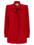 Valentino Garavani Silk Shirt With Bow Red