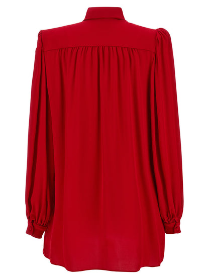Valentino Garavani Silk Shirt With Bow Red