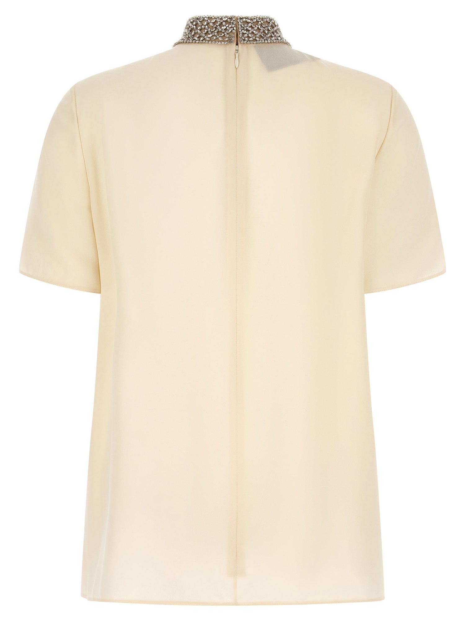 Valentino Garavani Jewel Collar Top White