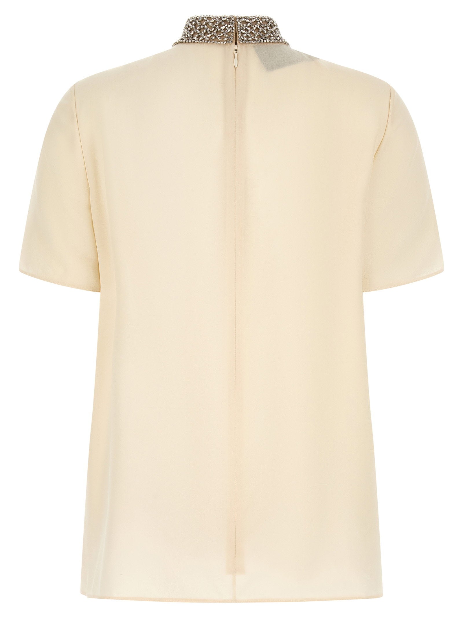 Valentino Garavani Jewel Collar Top White