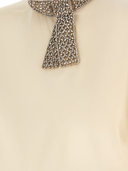 Valentino Garavani Jewel Collar Top White