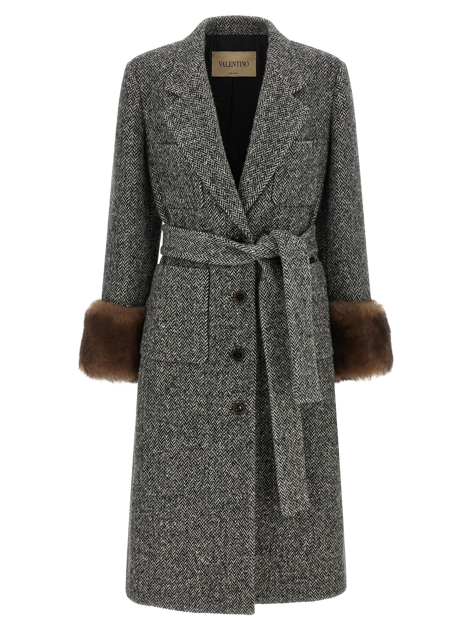 Valentino Garavani Mossi Coat White/Black