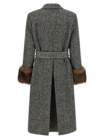 Valentino Garavani Mossi Coat White/Black