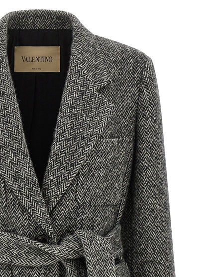 Valentino Garavani Mossi Coat White/Black