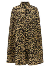 Valentino Garavani Cape In Animalier Cloth Brown