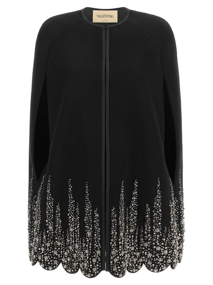 Valentino Garavani Compact Drap Cape Black  