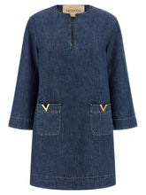 Valentino Garavani Vgold Dress Blue