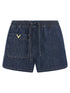 Valentino Garavani Chambray Denim Shorts Blue
