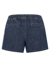 Valentino Garavani Chambray Denim Shorts Blue