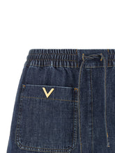 Valentino Garavani Chambray Denim Shorts Blue