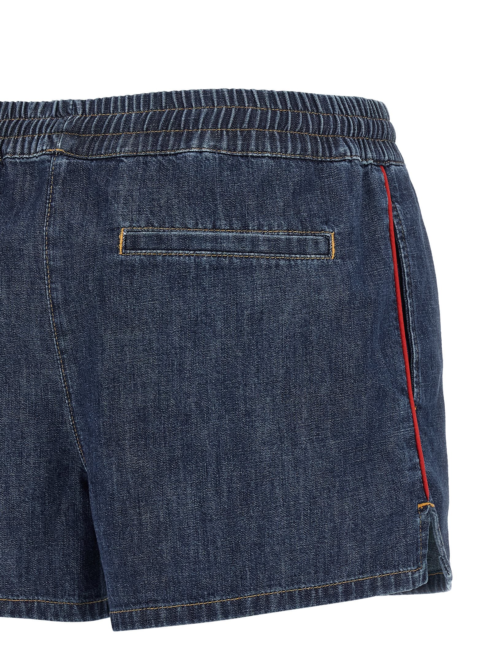 Valentino Garavani Chambray Denim Shorts Blue