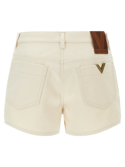 Valentino Garavani Vgold Shorts Beige