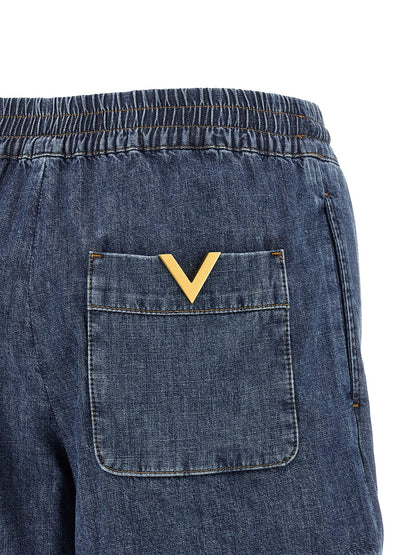 Valentino Garavani Vgold Shorts Blue