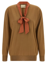 Valentino Garavani Lavallière Collar Sweater Brown