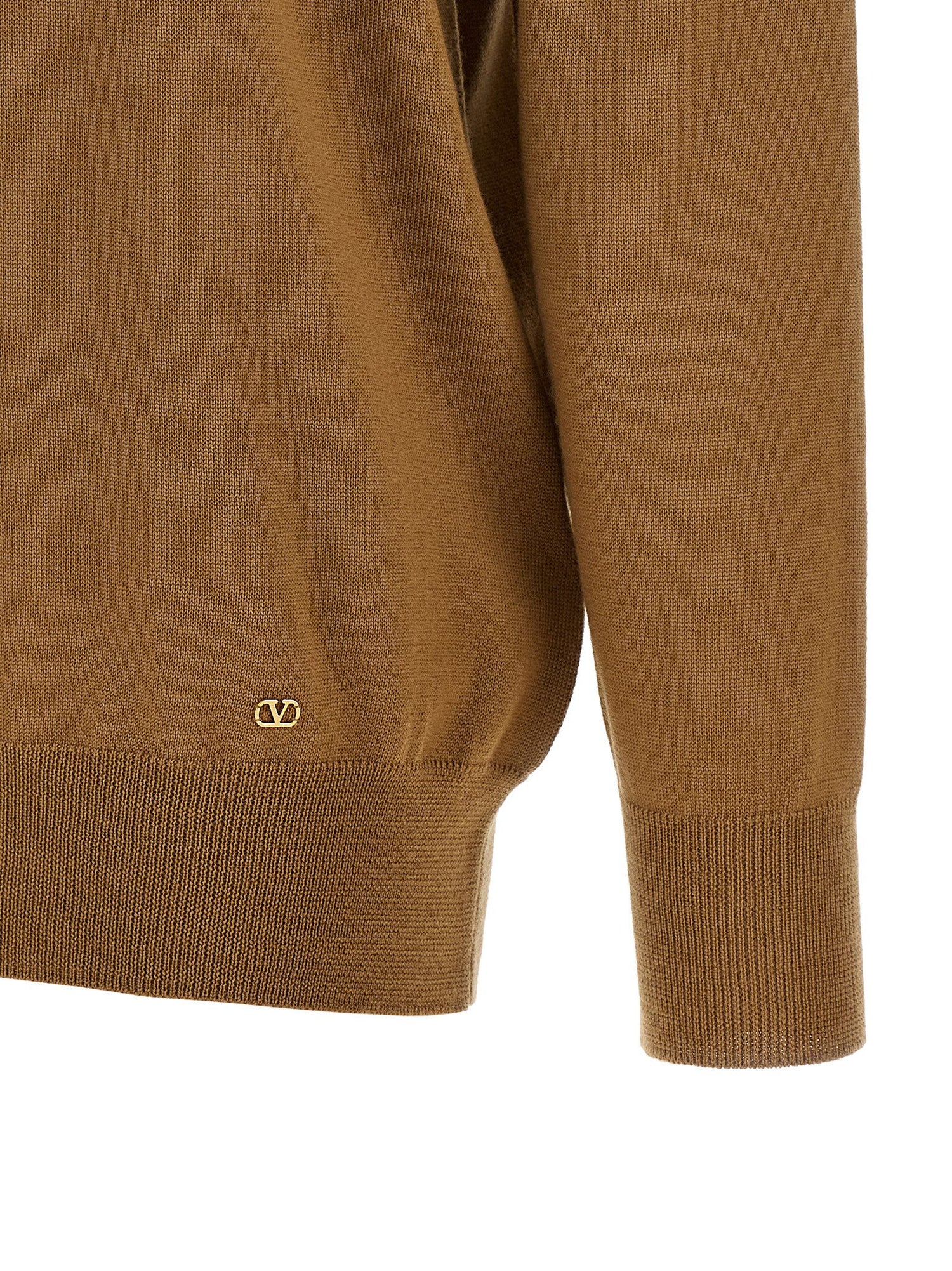 Valentino Garavani Lavallière Collar Sweater Brown