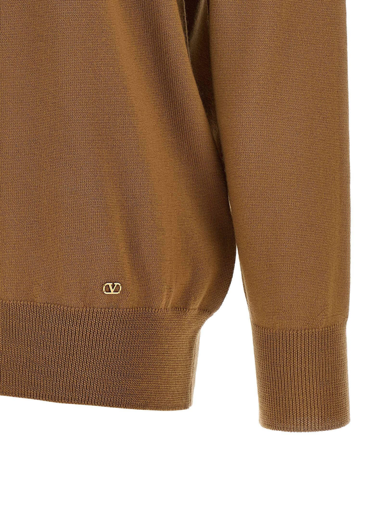 Valentino Garavani Lavallière Collar Sweater Brown
