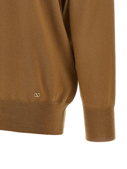 Valentino Garavani Lavallière Collar Sweater Brown