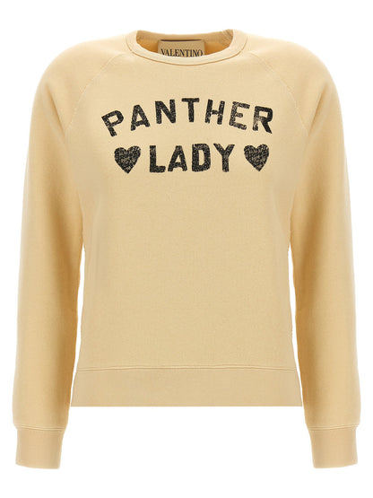 Valentino Garavani Panther Lady Sweatshirt Beige