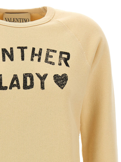 Valentino Garavani Panther Lady Sweatshirt Beige