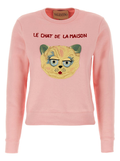 Valentino Garavani Le Chat De La Maison Sweatshirt Pink