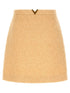 Valentino Garavani V Gold Skirt Beige