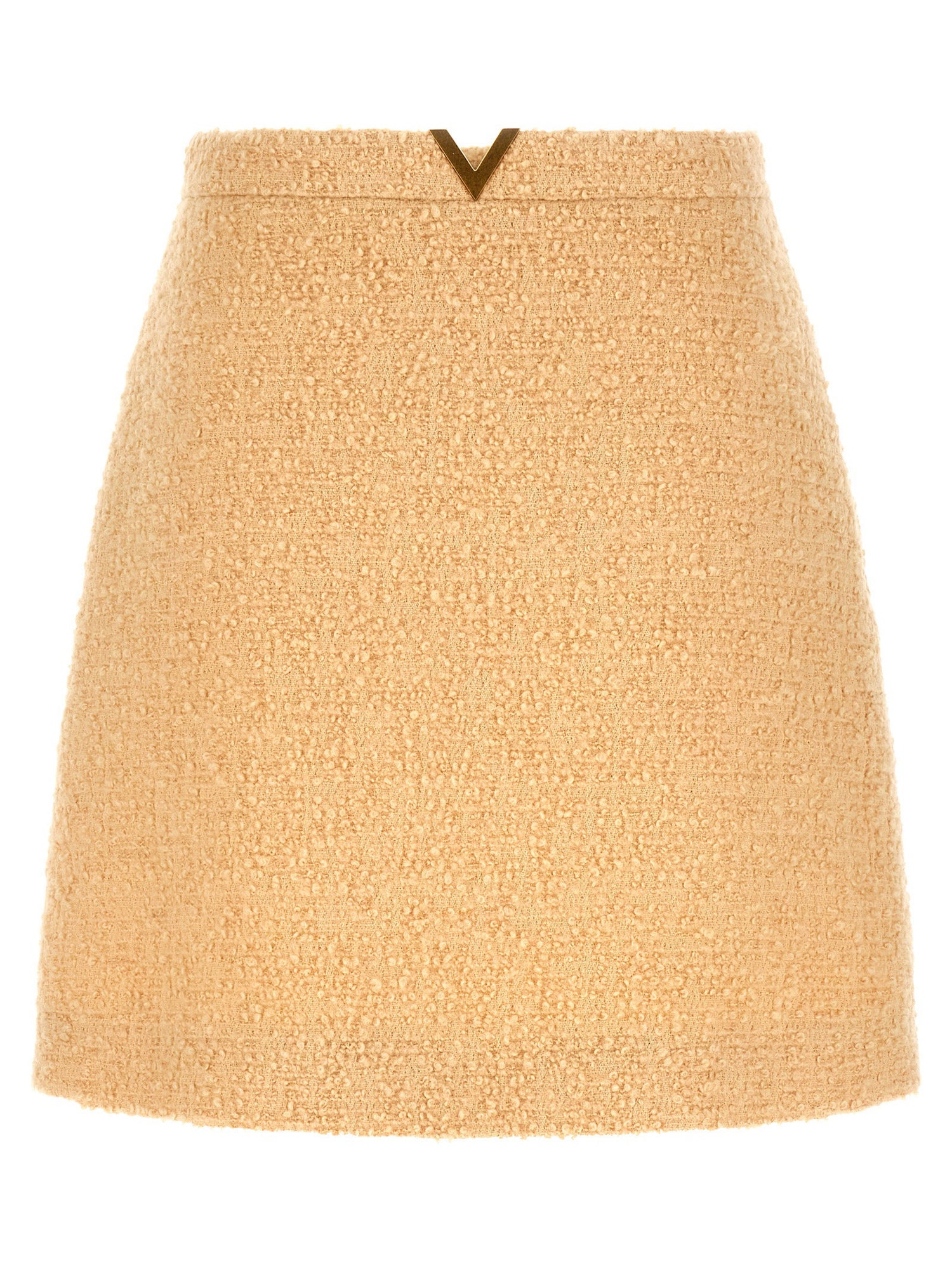 Valentino Garavani V Gold Skirt Beige