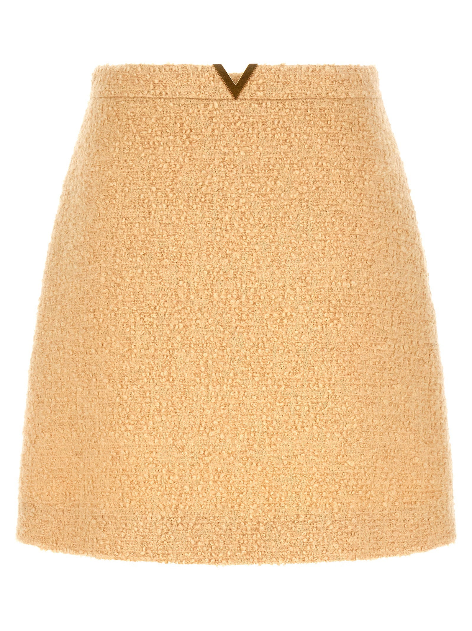Valentino Garavani V Gold Skirt Beige