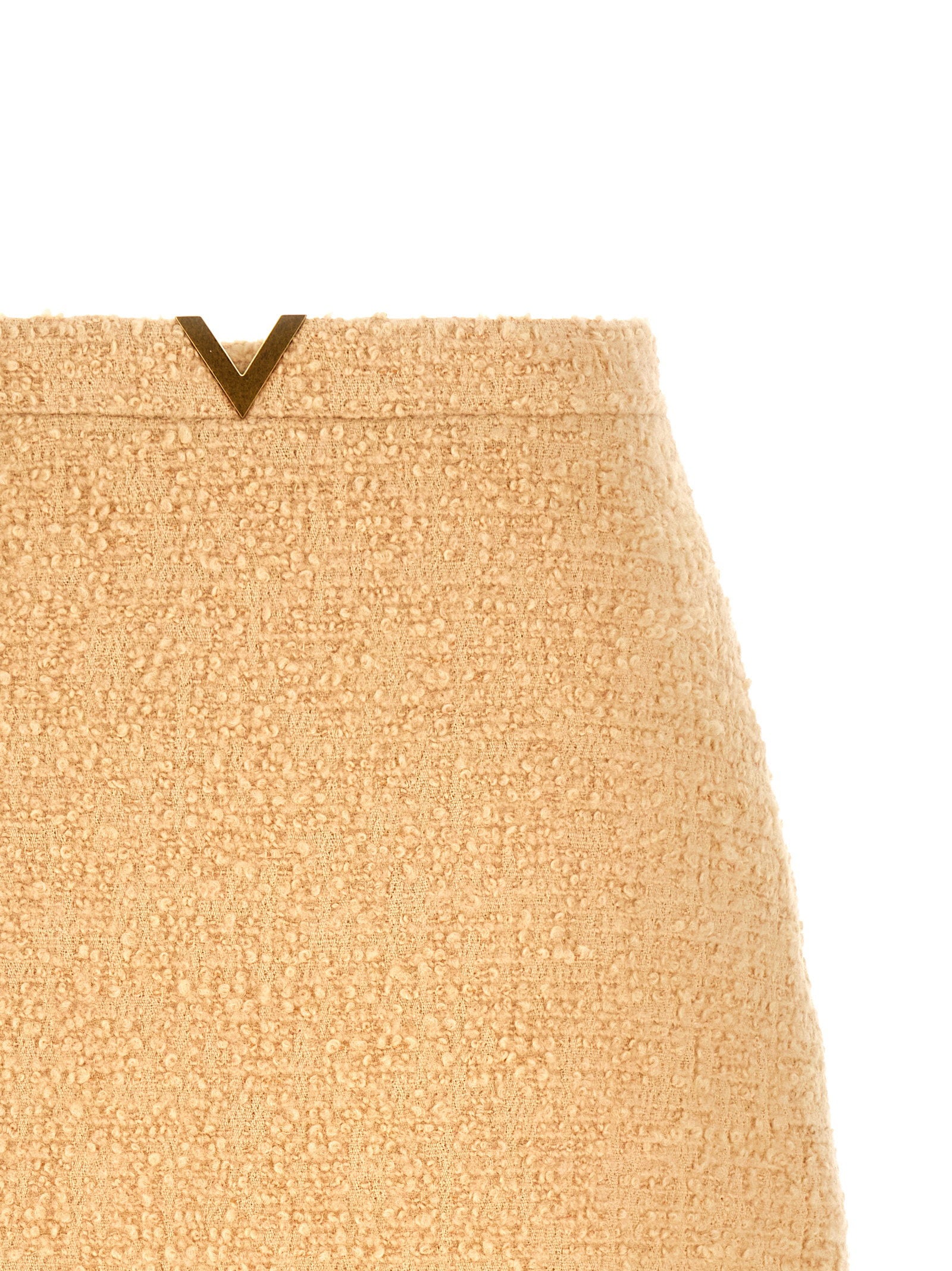 Valentino Garavani V Gold Skirt Beige