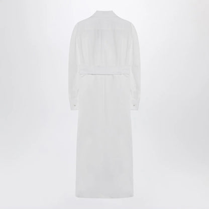 Max Mara White Shirt Dress In Cotton Twill