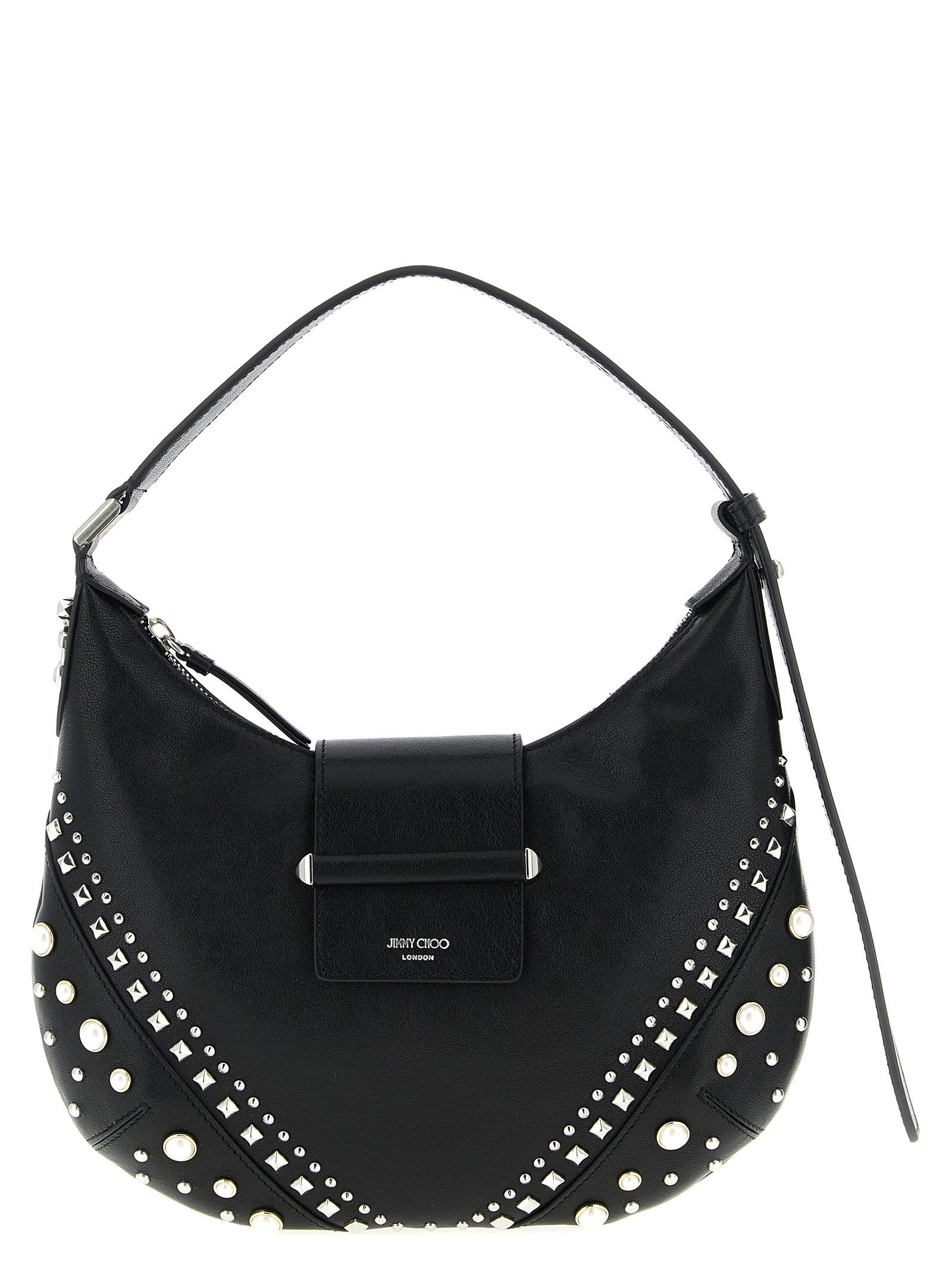 Jimmy Choo Bar Hobo Shoulder Bag White