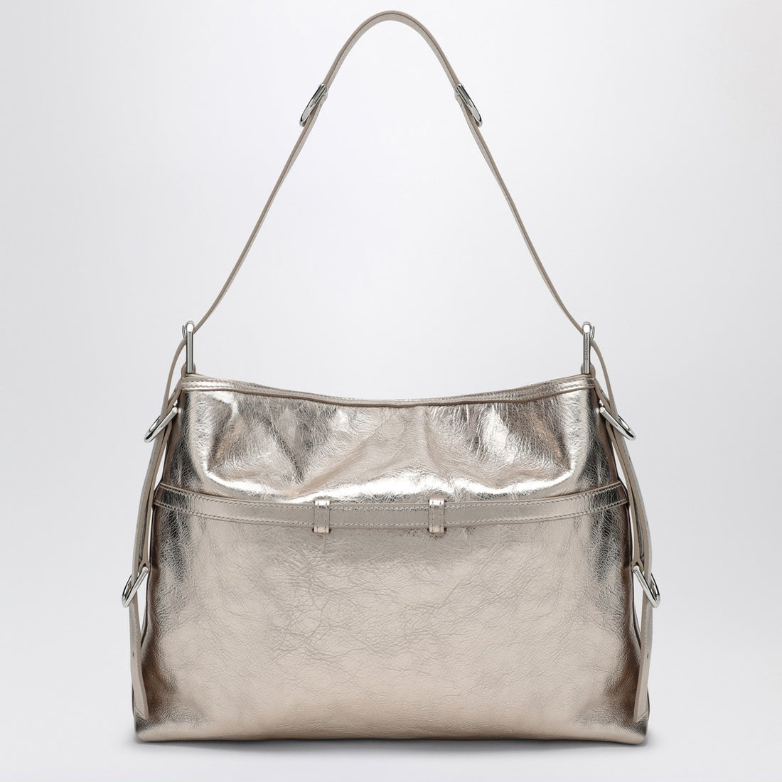 Givenchy Voyou Medium Laminated Leather Shoulder Bag Metal
