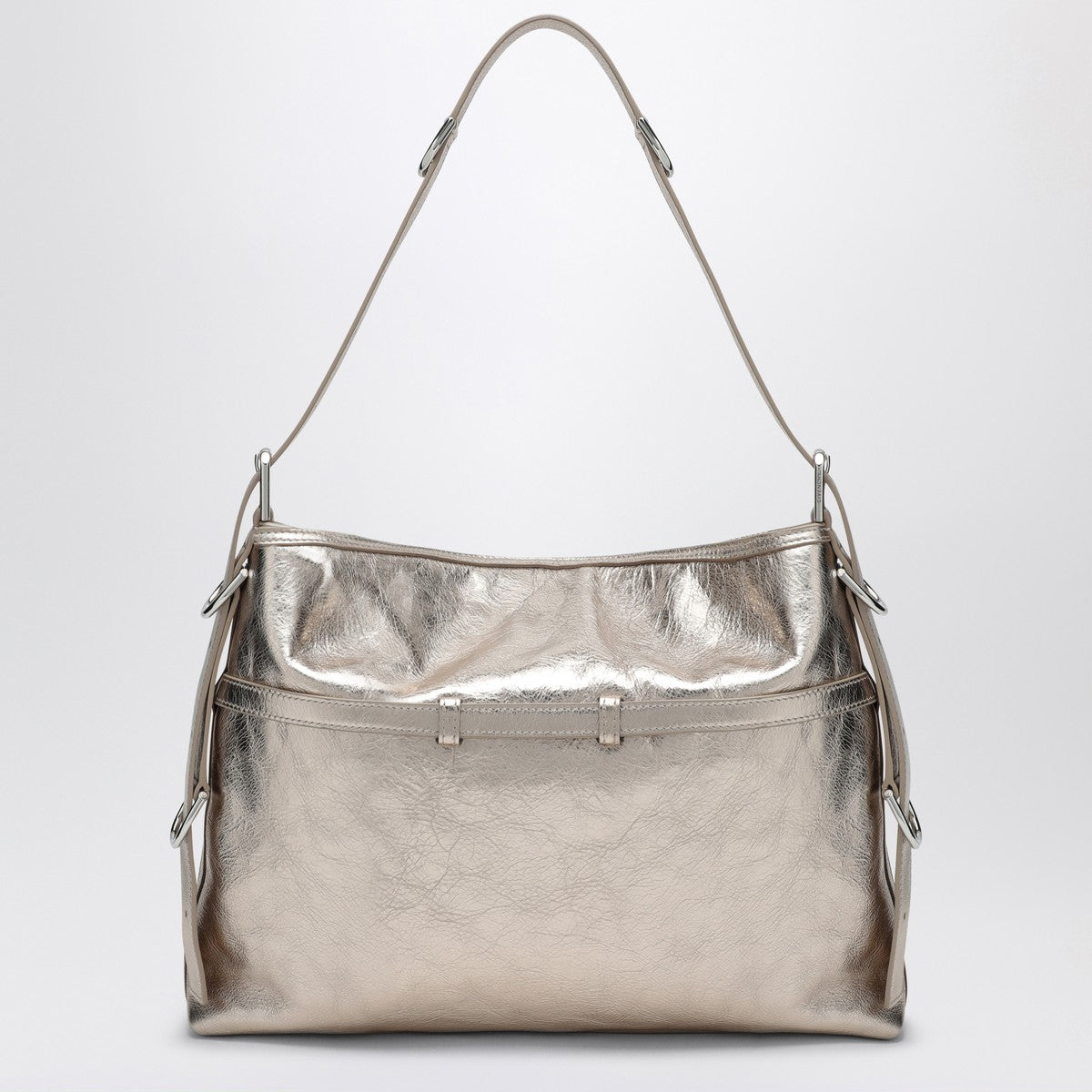 Givenchy Voyou Medium Laminated Leather Shoulder Bag Metal