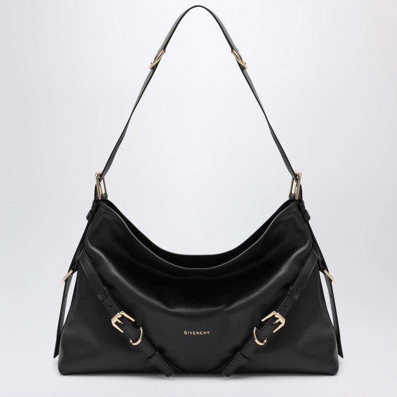 Givenchy Voyou Medium Black Leather Shoulder Bag Black