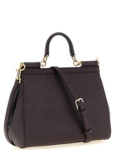 Dolce & Gabbana Sicily Grande Dauphine Leather Handbag Bordeaux