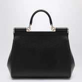 Dolce & Gabbana Large Hammered Leather Sicily Handbag Black