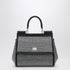 Dolce & Gabbana Black Sicily Medium Crystal-Embellished Leather Handbag Black