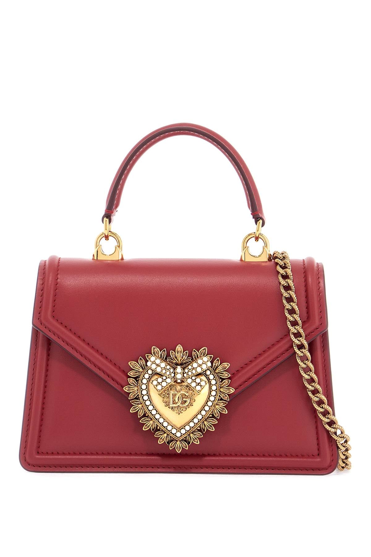 Red poppy Handbag with heart motif