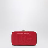 Dolce & Gabbana Red Leather Shoulder Bag with Logo Flap Red