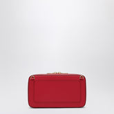 Dolce & Gabbana Red Leather Shoulder Bag with Logo Flap Red
