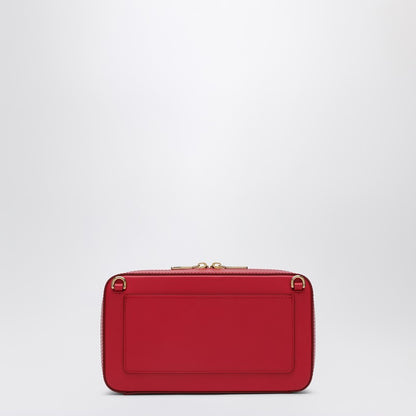 Dolce &amp; Gabbana Red Leather Shoulder Bag with Logo Flap Red